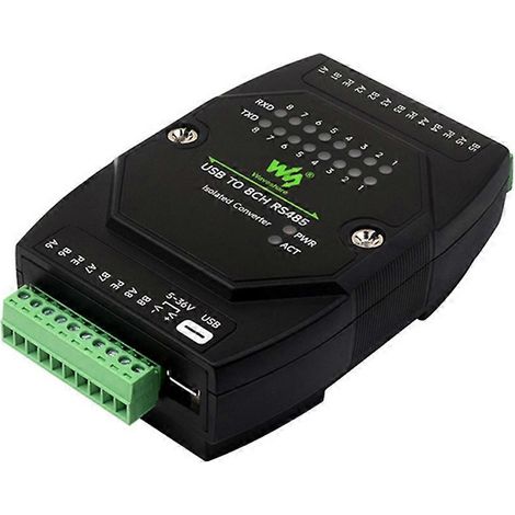 Convertisseur isolé UART USB vers RS485 8 canaux pour installation sur rail standard 35 mm et empilée (1/5)