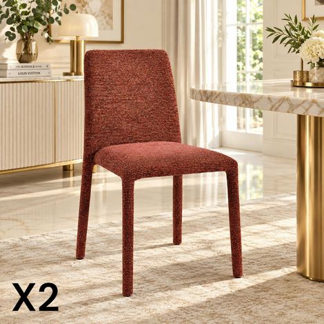 Chaise empilable bordeaux en tissu (lot de 2) ESSEN (1/5)