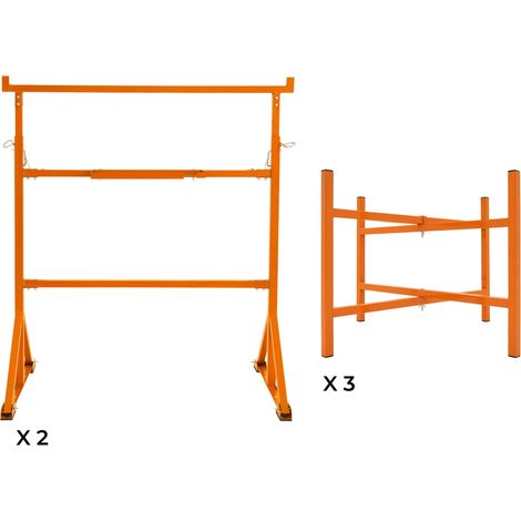 Cavalletti x2 + Supporti Tavola Malta x3 50cm Acciaio Heavy Duty (1/5)