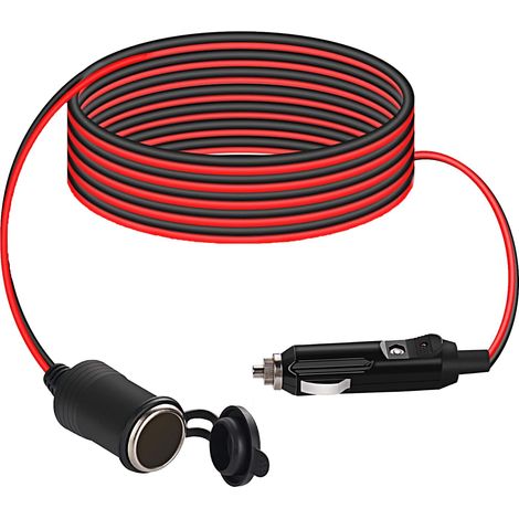 Allume-Cigare 12V/24V Prise Câble d'Extension pour Allume Cigare étanche 2 Mètre 20AWG avec Fusible 10A Adaptateur Chargeur pour Bateau Moto Réfrigérateur électriques Voiture (1/5)