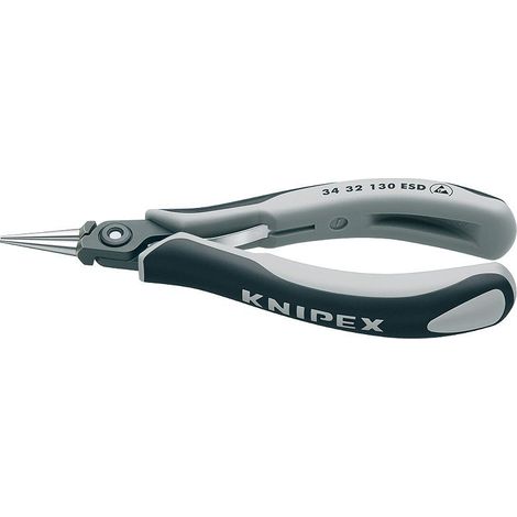 KNIPEX 34 32 130 ESD Pinza di precisione speciale per elettronica ESD con manici multicomponente brunita 130 mm