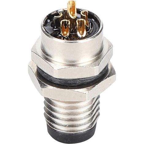 Connecteur aéronautique M8, 6 broches, étanche IP67, boîtier en laiton nickelé, pour prise mâle