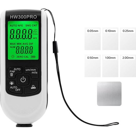 Testeur Épaisseur Peinture Voiture, Mesure de 0 à 2000 µm, Testeur Numérique d'Épaisseur de Peinture pour Voiture avec Écran LCD Rétroéclairé, Blanc (1/5)