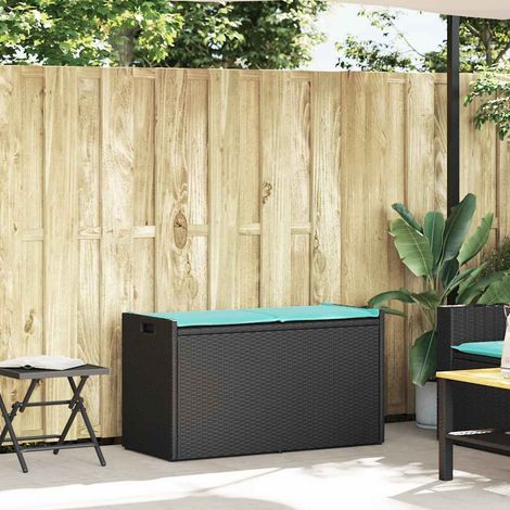 Maison Exclusive - Venkovní lavice s polštářem černá 100 cm Poly ratan (1/5)