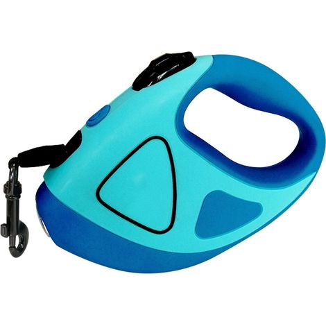 Laisse rétractable de 5 m avec lampe torche LED pour chiens de petite, moyenne et grande race, laisse extensible pour les promenades nocturnes (1/5)