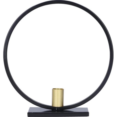 Porte-bougie en fer forgé rond pour décoration de table et dîner