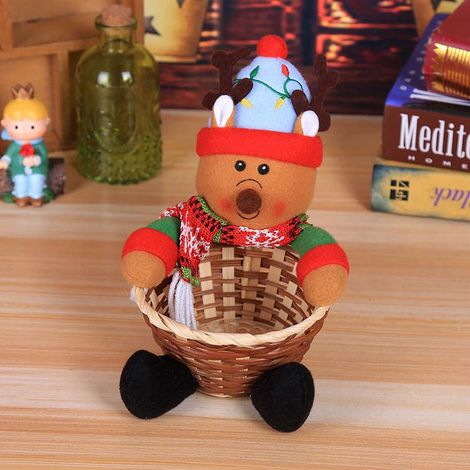 Panier De Rangement Pour Bonbons - Décoration De Noël En Bois Avec Motif Flocon De Neige - Pour Confiseries Et Petits Cadeaux - 1 Pièce (1/3)
