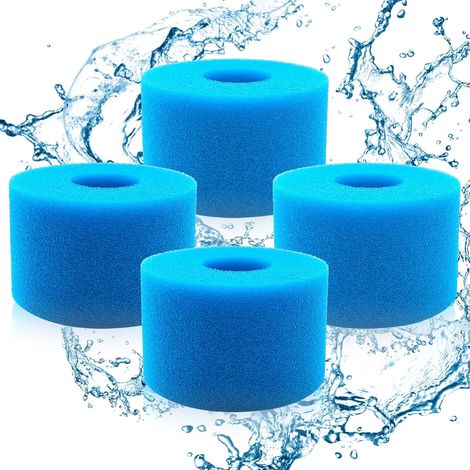 Éponge Filtrante Type A, 4 PCS Filtre Éponge Cartouche, Filtre Pompe Piscine, Éponges de Filtration de Type S1, Filtres en Mousse pour Spa, Filtres à Éponges pour Piscines, Spas, Aquariums(10.8×7.3cm) (1/5)