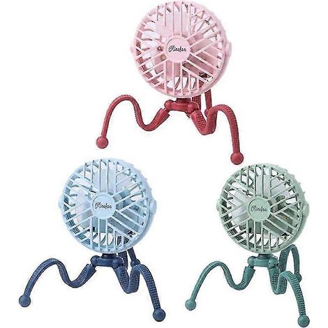 Ventilateur à pince 3 vitesses rechargeable USB, mini ventilateur de bureau portable pour poussette, couleur aléatoire-AquaForge (1/5)