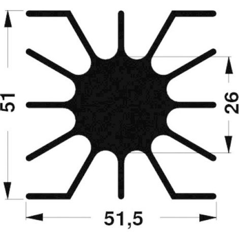 Fischer Elektronik 10020382 SK 46 20 SA LED-Kühlkörper 2.15 K/W (L x B x H) 51.5 x 51 x 20 mm
