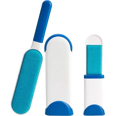 Brosse réutilisable pour enlever les poils de chiens et de chats, sans recharge ni gaspillage, améliorée et pour la maison (bleue) (1/5)