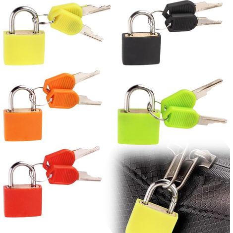 Lntyq 5 Pezzi Lucchetti per Valigie con Chiavi Mini Lucchetti in Colorato Piccolo Bagagli Lucchetto Lucchetto Armadietto Lucchetto Valigia Aereo per Borse da Viaggio Palestra Armadietto
