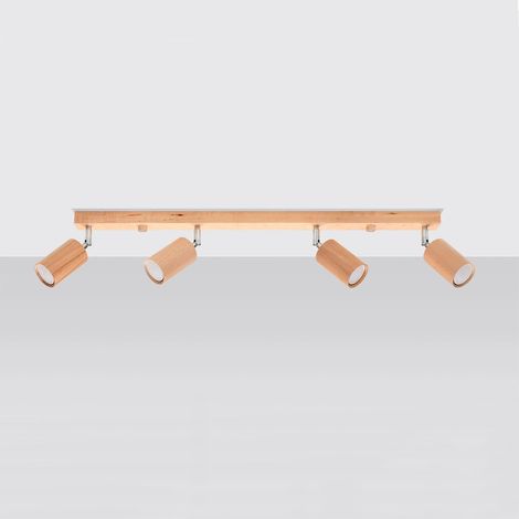 Plafoniera Berg 4 GU10 in legno di rovere Sollux SL.1042 (1/2)