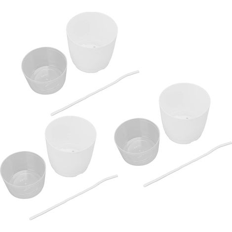 Lot 3 pots de fleurs auto-arrosants double couche vert pour jardin balcon culture intérieure (1/5)