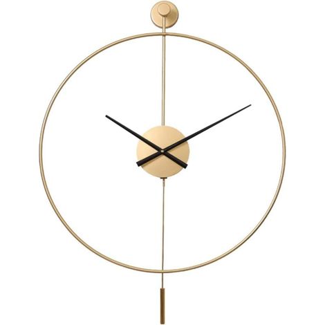 Moderne, batteriebetriebene 3D-Wanduhr, rundes Design, aus Eisen und Metall, geeignet für das Wohnzimmer – 50 cm (1/4)