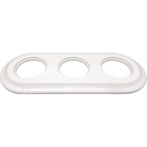 Cornice Tripla Incassata in Porcellana Bianca