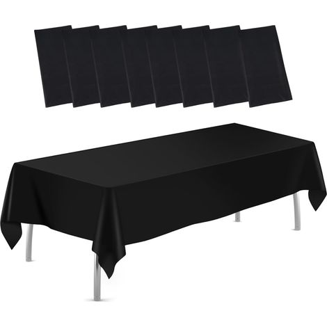 Lot de 8 nappes, plastique, 137x274 cm, rectangulaires, jetables, imperméables, pour fêtes, mariages, pique-niques (1/5)