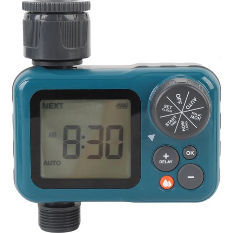 Minuteur d'arrosage numérique 35 L/min avec temporisation en cas de pluie, vanne de minuterie automatique et manuelle pour jardin, pelouse (1/5)