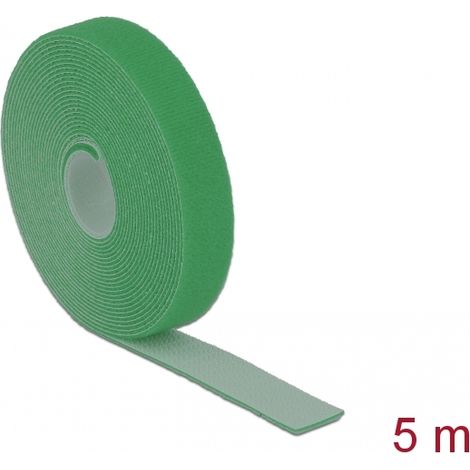 Delock Cinta de gancho y bucle en rollo LA 5 m x AN 20 mm verde