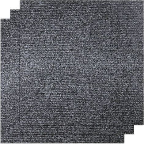 30 Pièces Dalles de Moquette Auto-Adhésives, 30CM x 30CM Carreaux de Sol Faciles Décoller et Coller Dalles de Moquette Antidérapantes et Résistantes pour Bureau Salon Chambre (Gris Foncé) (1/5)