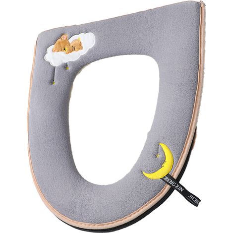 Abattant de toilette standard lavable avec couvercle à fermeture éclair et poignée (1/5)