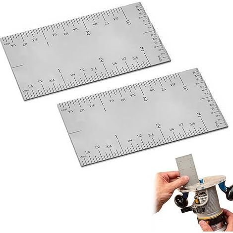 Quadratisches Lineal, robustes Präzisionslineal aus Edelstahl, Kantenlineal aus Edelstahl für Holzbearbeiter, für gut lesbare Markierungswerkzeuge (2 Stück) (1/5)