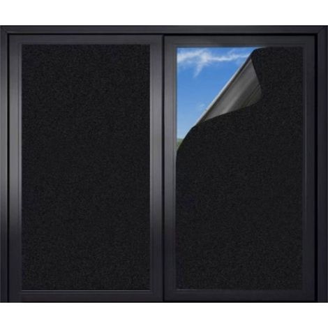 45 x 200 cm selbstklebende Verdunkelungs-Sichtschutzfolie für Fenster – Schwarz (1/5)