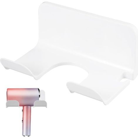 Wandmontierter Haartrockner-Halter ohne Bohren, selbstklebender Wand-Haartrockner-Halter, universeller Kunststoff-Haartrockner-Halter, Badezimmer-Wand-Haartrockner-Halter, platzsparender Haartrockner- (1/5)