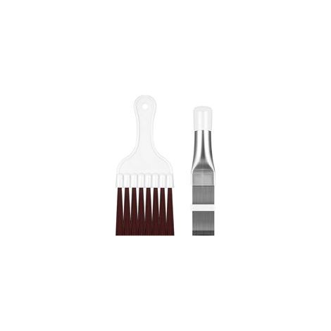Lot de 2 Brosses Nettoyage Climatiseur, Peigne Ailettes Condenseur en Acier, Outil Entretien Évaporateur et Refroidisseur (1/4)