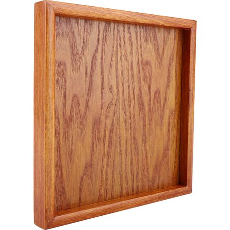 Plateau carré en bois massif pour thé, café, sushis et en-cas (20 x 20 cm) (1/5)