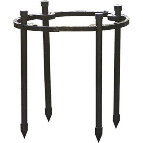 Soporte redondo y desmontable para plantas pequeñas, fabricado en acero y tubo de plástico negro, 25 x 25 cm, marca [insertar], modelo RPS-25, soporte desmontable, 1 unidad. (1/5)