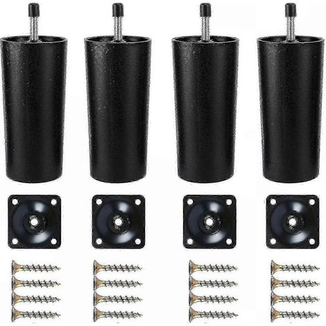 Pieds de canapé en plastique, lot de 4, pieds de remplacement pour canapé avec plaque de fixation (1/5)