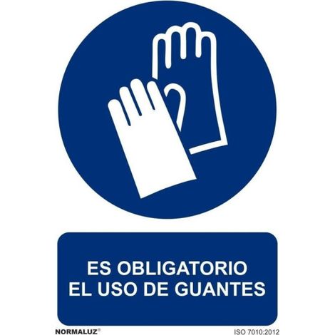 Cartel "es obligatorio el uso de guantes" (pvc 0,7mm) 30x40cm normaluz