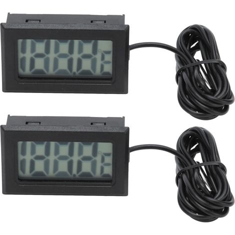 2 pièces thermomètre numérique électronique Thermostat température mètre 2 s rafrachir avec ProbeBlack (1/5)