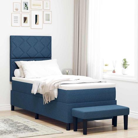 vidaXL Lit à ressorts avec tête de lit Bleu 80 x 200 cm tissu (1/5)