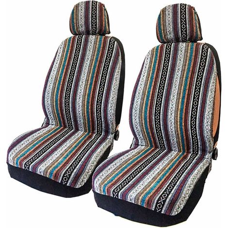 Vtizikl 4 pièces/jeu de protection de siège de voiture, housse de siège avant universelle, housse de coussin de seaux avant, coloré résistant à l'usure Baja couverture housses de siège