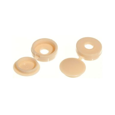 Lot de 20 cache-vis polyvalents beiges avec couvercle à charnière pour vis n° 6/8 (1/2)