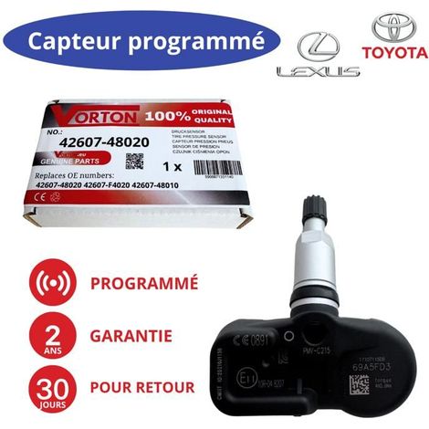TPMS-Sensor vorprogrammiert 433MHz für Toyota / Lexus (Ref. 42607-48020 / PMV-C215)