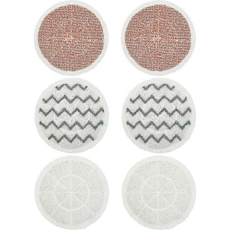 Lot de 6 lingettes de rechange réutilisables pour balai vapeur Bissell SpinWave (modèles 3897A et 3712) - Kit de nettoyage pour sols durs (1/5)