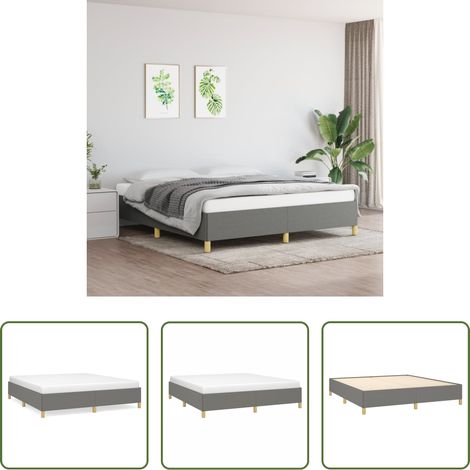 vidaXL Schlafzimmer -  Boxspringbettgestell Dunkelgrau 160x200 cm Stoff (1/5)
