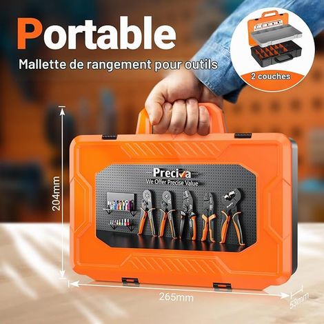 Pince à Sertir Connecteurs de Fils, 0.08-1.5mm² Pinces a Cosse Cliquet, AWG28-16 Sertisseuse avec 2.54mm/2.5mm/2.0mm Terminaux pour Emplois en Électricité (1/4)