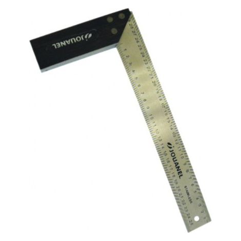 JOUANEL - Équerre à dosset bois, règle en inox gravé, 300 mm - Réf: EQDO300B