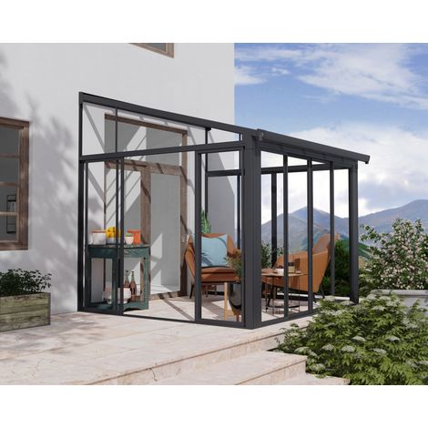 Canopia Pérgola Cerrada San Remo de Aluminio 3X3 m Gris (1/5)