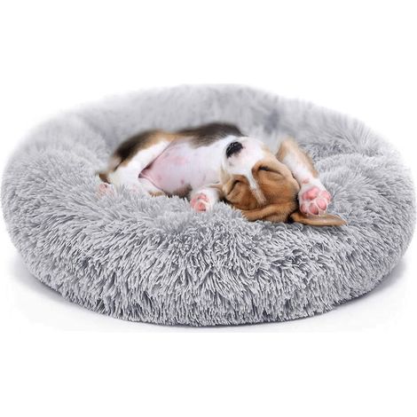 Panier pour chiots de petite et moyenne taille, apaisant et anti-anxiété, moelleux et confortable pour un sommeil profond, avec tapis rafraîchissant en bambou disponible. (1/4)