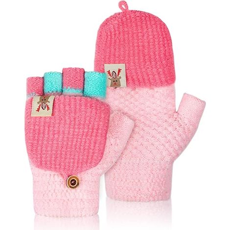 Mitaines enfant cinq à onze ans avec écran tactile pour hiver tricot chaud pour garçon et fille pratique (1/5)