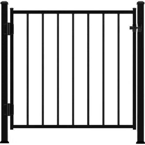 Portillon en Acier jusqu'à 1M35 de large - Noir Mat Galvanisé et Thermolaqué - Kit DIY Facile à Monter - Portail de Jardin, Porte de Clôture, Portillon pour piscine - DECO FER FORGE (1/2)