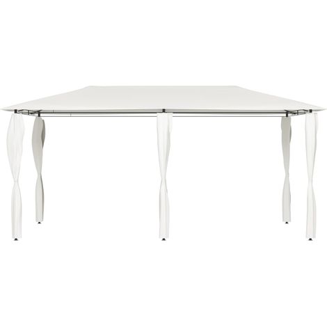 Tonnelle Barnum de Jardin, Pavillon, Pergola, Tente de jardin, avec revêtement de poteaux 3x6x2,6 m Crème 160 g/m² OIB8896E (1/2)