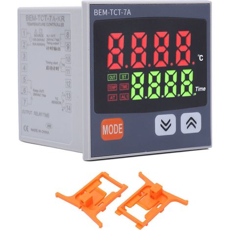 Thermostat de sortie de relais de régulateur de température à affichage numérique pour Machine à presse à chaud 100-240V (1/4)