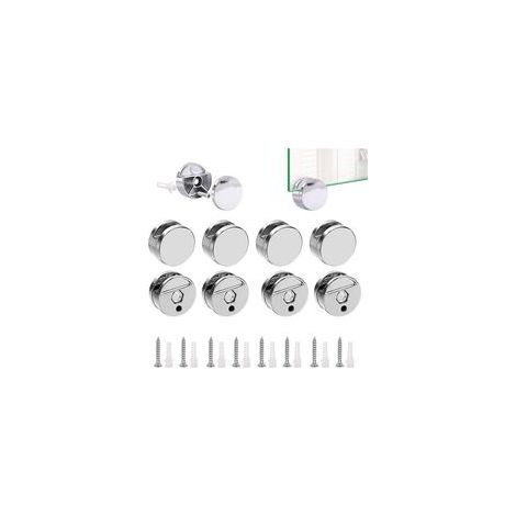 Miroir Clips, 8 Pièces Support d'Étagère En Verre En Alliage De Zinc, Fixations De Miroir Pour La Fixation Des Miroirs En Verre (1/5)