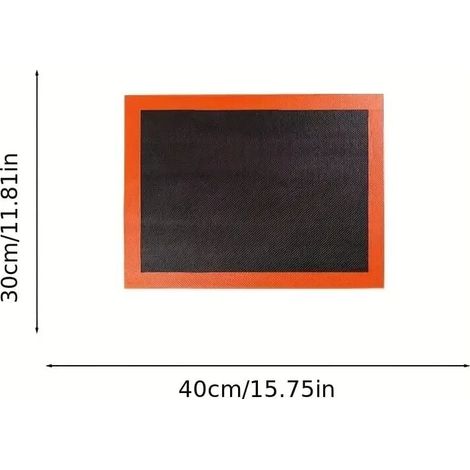 mikroporöse Silikon-Ofenmatte, 40 x 30 cm, wiederverwendbare mikroporöse Silikon-Backmatte für Brotteig, Pizza, Macarons (1/4)